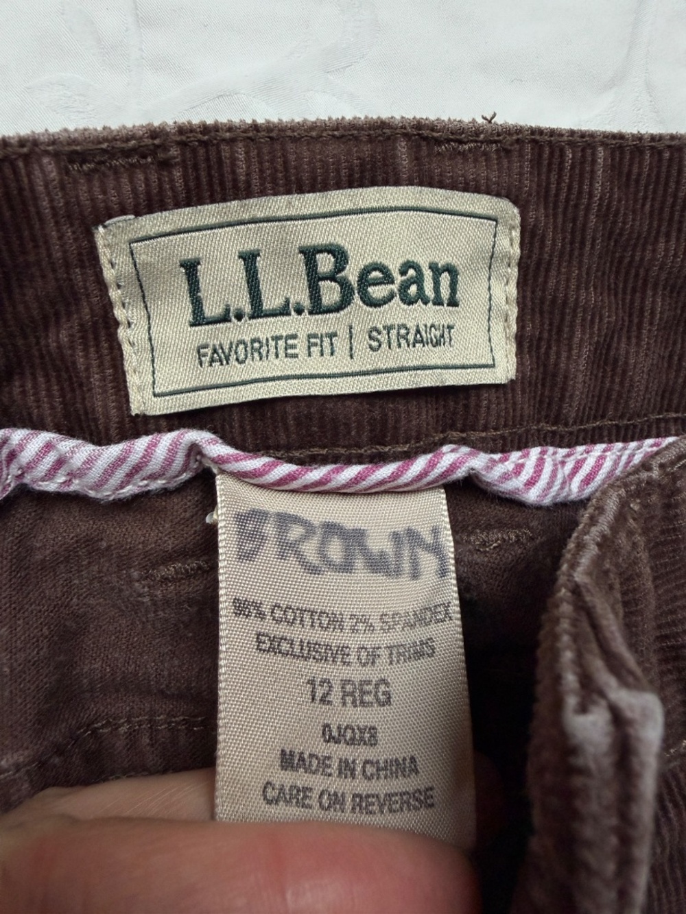 Women’s L.L. Bean Corduroy Brown Tan Purple Bundle Sz 12 - Picture 4 of 12